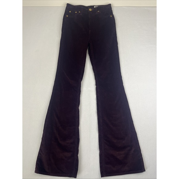 Rag & Bone Women's Casey High Rise Flare Jean Rinse Wash size 25 26x34 Bergundy